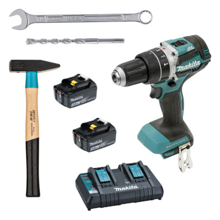 Rammschutz-Montage-Set M12: Schlagbohrschrauber, Ring-Maulschlüssel, Bohrer uvm.