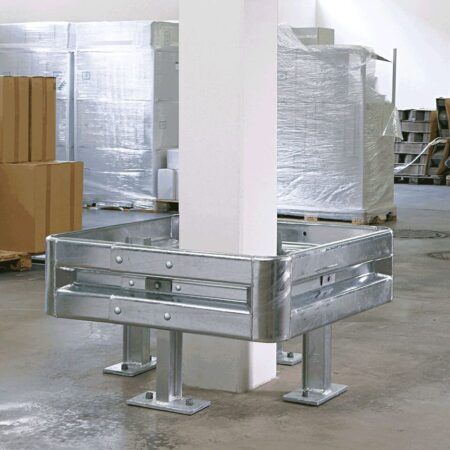 Säulenschutz-Komplett-Set, feuerverzinkter Stahl, für Säulen bis 70 x 70 cm
