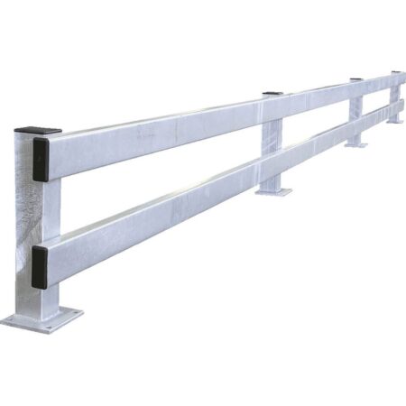 Rammschutz-Planken Komplett-Set, 2 Meter Länge, verzinkt, Stahl, C-Profil