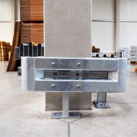 Säulenschutz-Komplett-Set, 3-seitig, feuerverzinkter Stahl, für Säulen bis 70 cm