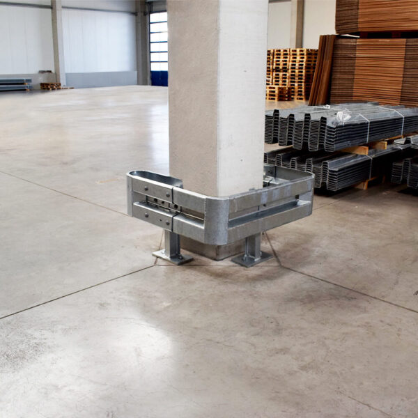 Säulenschutz-Komplett-Set, 3-seitig, feuerverzinkter Stahl, für Säulen bis 70 cm