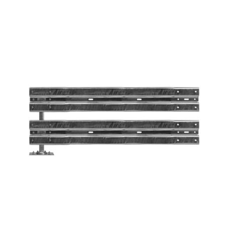 Schutzplanken Erweiterungs-Set, 2-holmig, 2,00 m, zum Aufdübeln, Stahl, Profil B