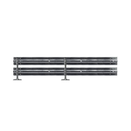 Schutzplanken Erweiterungs-Set, 2-holmig, 4,00 m, zum Aufdübeln, Stahl, Profil B