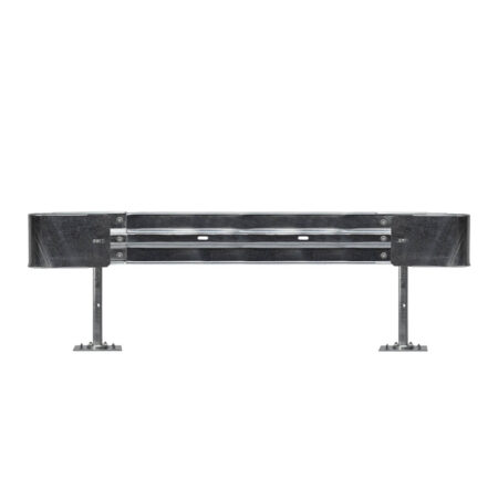 Schutzplanken Komplett-Set, 82 cm Höhe, 2,80 m lang, Aufdübeln, Stahl, Profil B