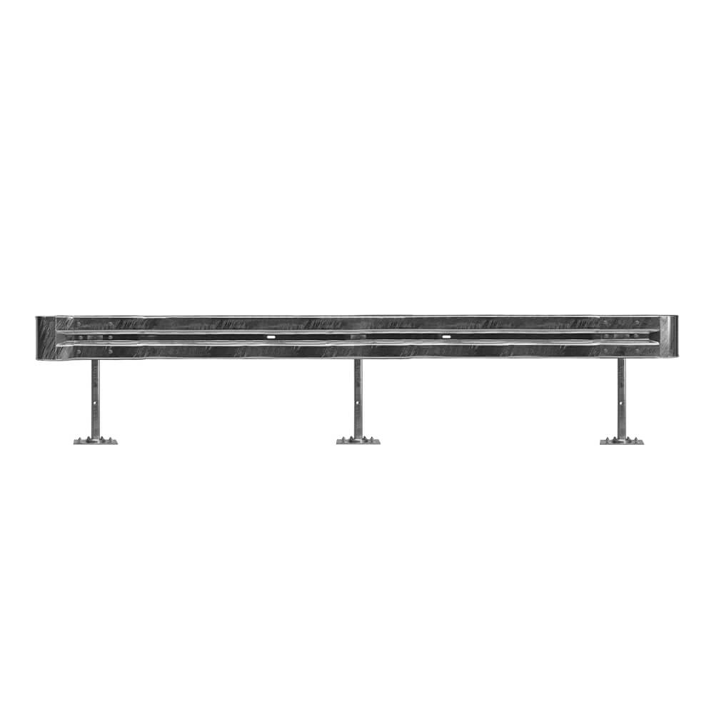 Schutzplanken Komplett-Set, 82 cm Höhe, 4,80 m lang, Aufdübeln, Stahl, Profil B