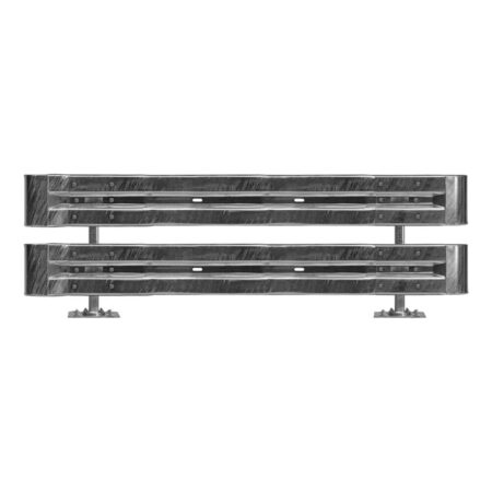 Schutzplanken Komplett-Set, 2-holmig, 2,80 m, zum Aufdübeln, Stahl, Profil B