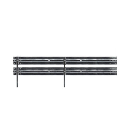 Schutzplanken Erweiterungs-Set, 2-holmig, 4,00 m, zum Einrammen, Stahl, Profil B