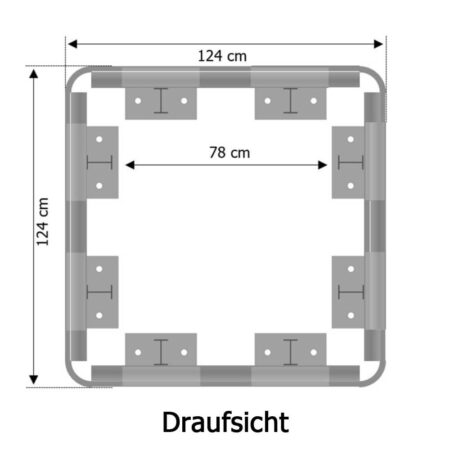 Säulenschutz-Komplett-Set, feuerverzinkter Stahl, für Säulen bis 76 x 76 cm