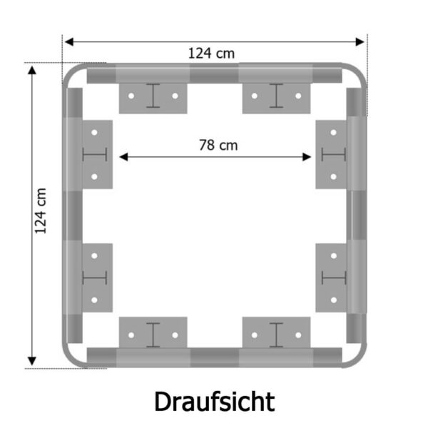 Säulenschutz-Komplett-Set, feuerverzinkter Stahl, für Säulen bis 76 x 76 cm