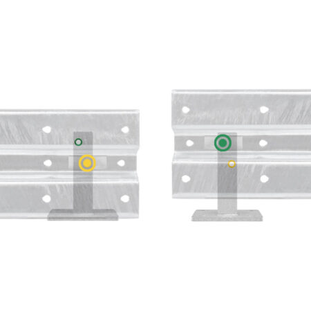 Schutzplanken Erweiterungs-Set Innenecke M25-1SP, Aufdübeln, Stahl, B-Profil