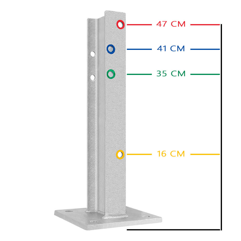 3-seitiges Säulenschutz-Komplett-Set M50-1SP, außen 112x96 cm, innen 66x73 cm, Stahl, B-Profil