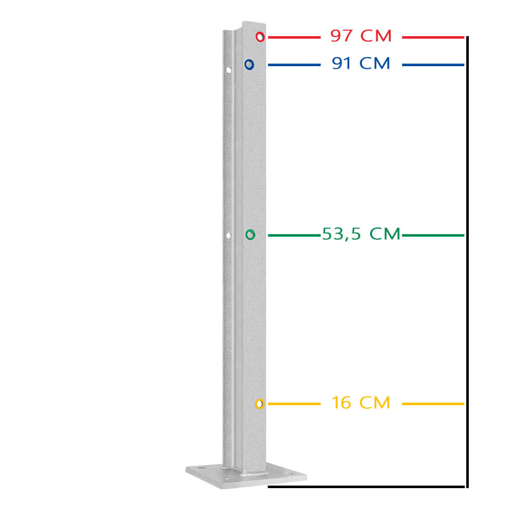 3-seitiges Säulenschutz-Set M100-2SP, außen 112x96 cm, innen 66x73 cm, B-Profil