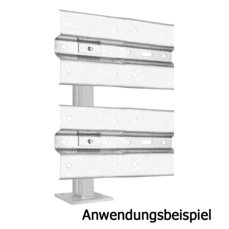 Schutzplanken Komplett-Set M75-2SP, 2,8 m, zum Aufdübeln, Stahl, B-Profil