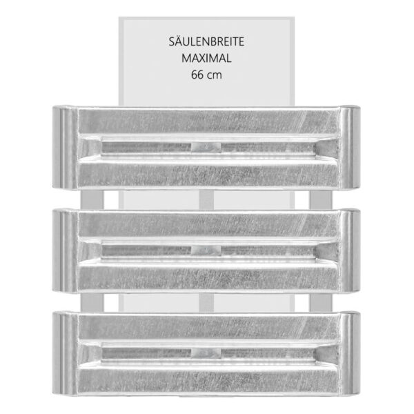 3-seitiges Säulenschutz-Komplett-Set M100-3SP, außen 112x96 cm, innen 66x73 cm, Stahl, B-Profil