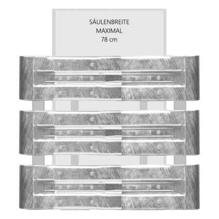 3-seitiges Säulenschutz-Komplett-Set M100-3SP, außen 124x127cm, innen 78x104cm, Stahl, B-Profil