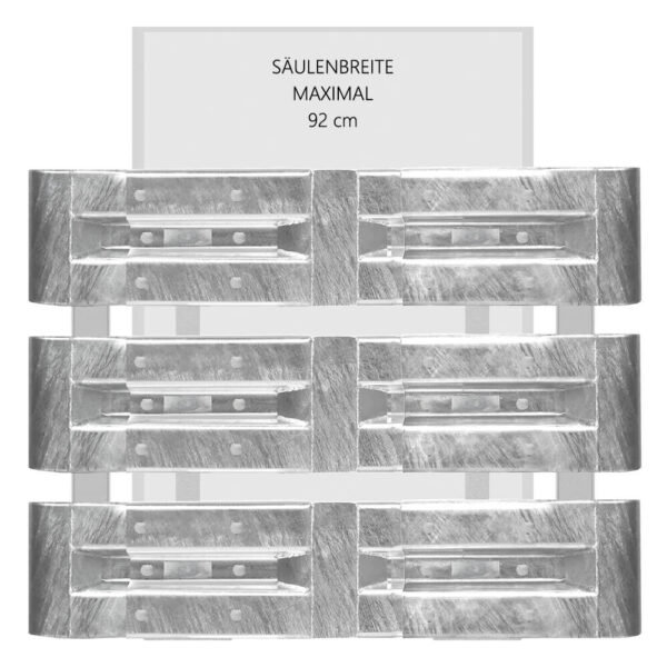 3-seitiges Säulenschutz-Komplett-Set M100-3SP, außen 138x141cm, innen 92x118cm, Stahl, B-Profil