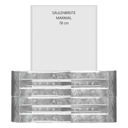 3-seitiges Säulenschutz-Komplett-Set M50-2SP, außen 124x127cm, innen 78x104cm, Stahl, B-Profil