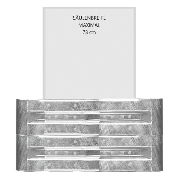 3-seitiges Säulenschutz-Komplett-Set M50-2SP, außen 124x127cm, innen 78x104cm, Stahl, B-Profil