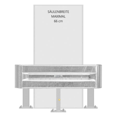 3-seitiges Säulenschutz-Komplett-Set M50-1SP, außen 112x96 cm, innen 66x73 cm, Stahl, B-Profil