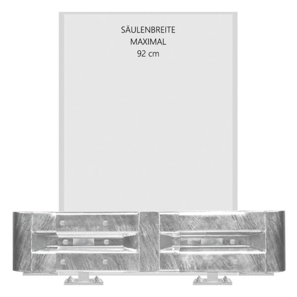 3-seitiges Säulenschutz-Komplett-Set M25-1SP, außen 138x141cm, innen 92x118cm, Stahl, B-Profil