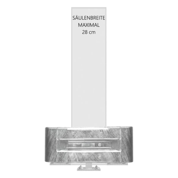 3-seitiges Säulenschutz-Komplett-Set M25-1SP, außen 74x77 cm, innen 28x54 cm, Stahl, B-Profil