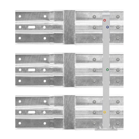 Schutzplanken Erweiterungs-Set Knickplanke M100-3SP, Aufdübeln, Stahl, B-Profil