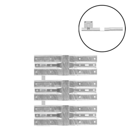 Schutzplanken Erweiterungs-Set Knickplanke M100-3SP, Aufdübeln, Stahl, B-Profil