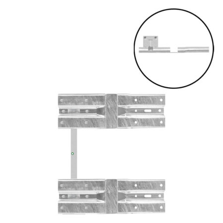 Schutzplanken Erweiterungs-Set Knickplanke M100-2SP, Aufdübeln, Stahl, B-Profil