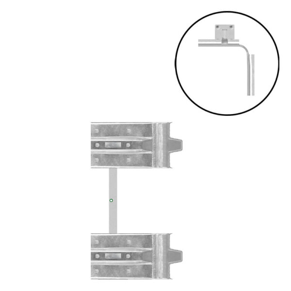 Schutzplanken Erweiterungs-Set Innenecke M100-2SP, Aufdübeln, Stahl, B-Profil