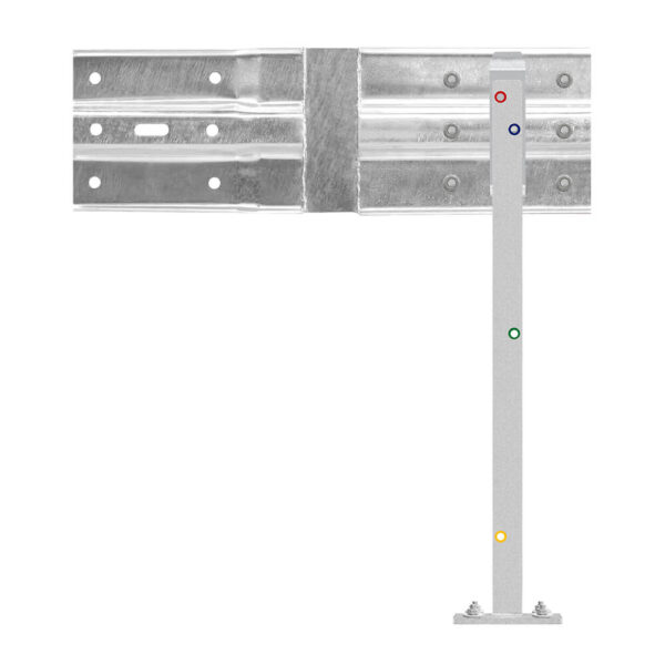 Schutzplanken Erweiterungs-Set Knickplanke M100-1SP, Aufdübeln, Stahl, B-Profil