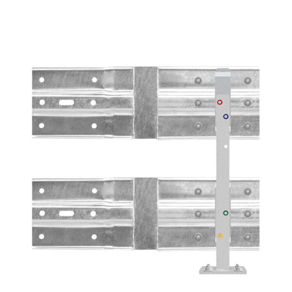 Schutzplanken Erweiterungs-Set Knickplanke M75-2SP, Aufdübeln, Stahl, B-Profil