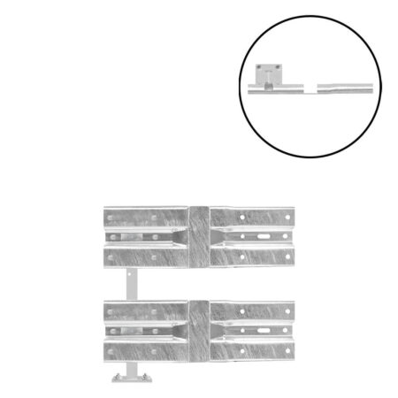 Schutzplanken Erweiterungs-Set Knickplanke M75-2SP, Aufdübeln, Stahl, B-Profil