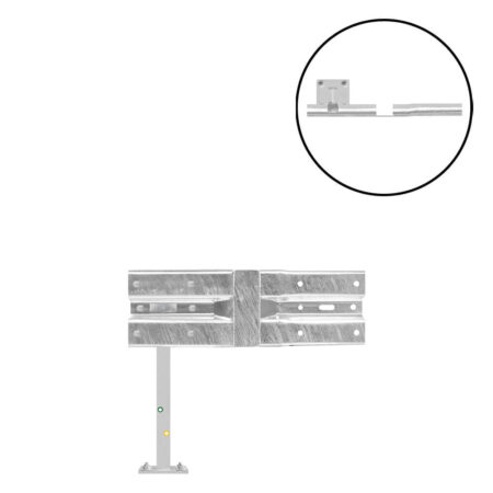 Schutzplanken Erweiterungs-Set Knickplanke M75-1SP, Aufdübeln, Stahl, B-Profil