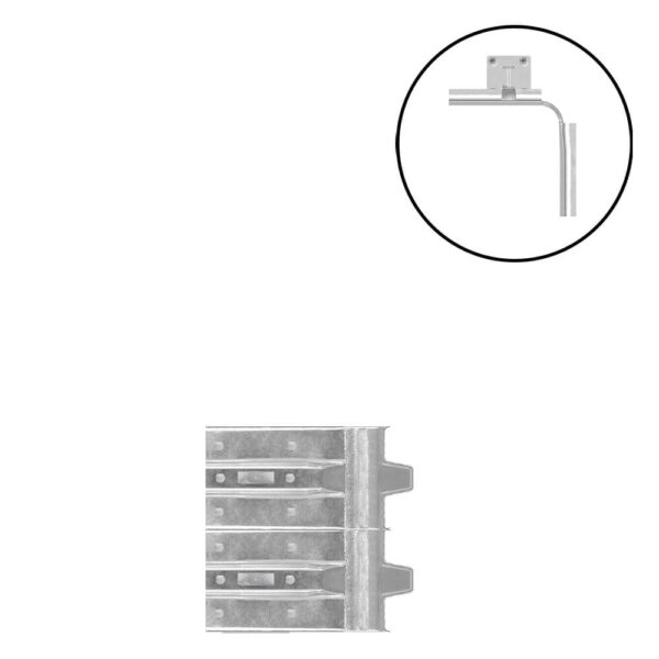 Schutzplanken Erweiterungs-Set Innenecke M50-2SP, Aufdübeln, Stahl, B-Profil