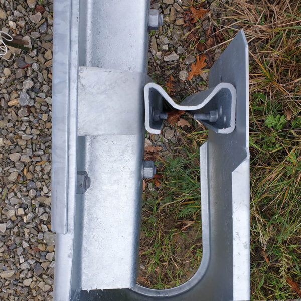 Kopfstück rechts für Schutzplanken aus Stahl mit B-Profil, 55 cm