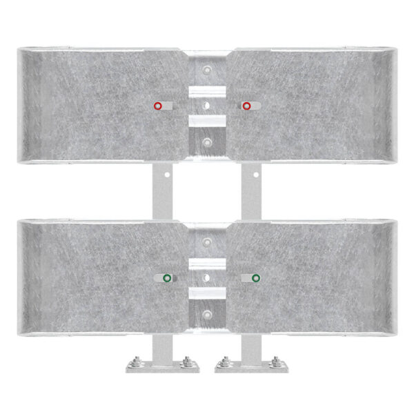 Kürzestes Schutzplanken-Komplett-Set, M75-2SP, 105 cm, zum Aufdübeln, Stahl, B-Profil