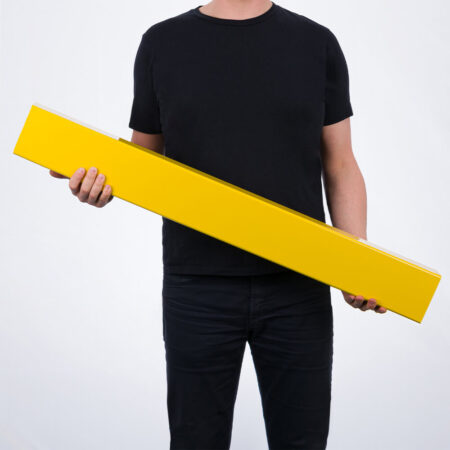 Rammschutz-Planke, 1 Meter Länge, gelb, Stahl, kunststoffbeschichtet, C-Profil