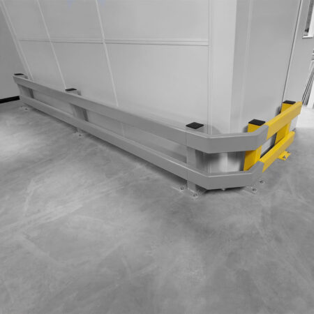 Rammschutz-Planken Komplett-Set, 1 Meter Länge, gelb, Stahl, C-Profil