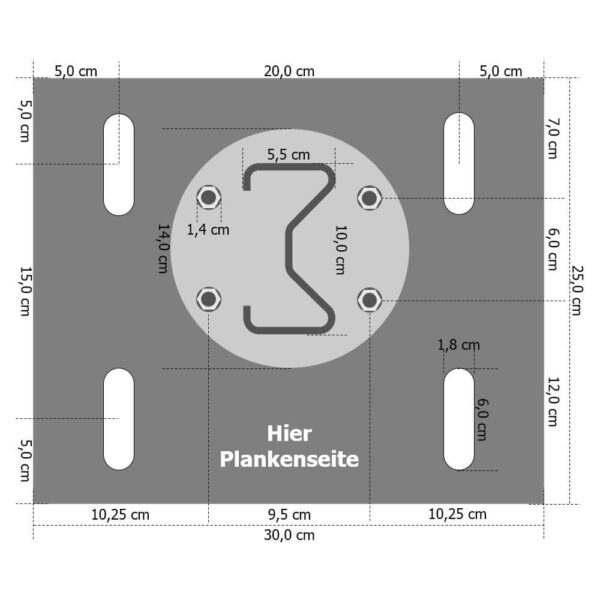 Leitplanken Verlängerungs-Bausatz, 82 cm hoch, 2 m lang, Aufschrauben, Stahl, Profil B