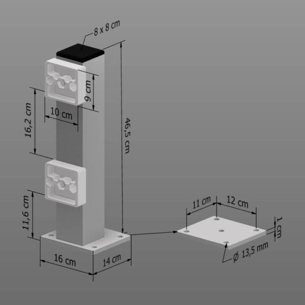 Rammschutz-Planken Komplett-Bausatz, 1,5 Meter Länge, verzinkt, Stahl, C-Profil