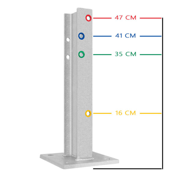 4-seitiger Säulenschutz-Komplett-Bausatz M50-1SP, außen 112 cm, innen 66 cm, Stahl, Profil B