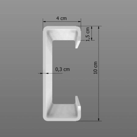 Rammschutz-Planken Komplett-Bausatz, 1,5 Meter Länge, verzinkt, Stahl, C-Profil