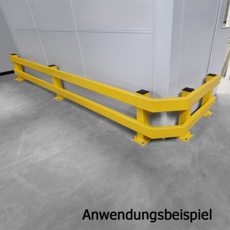 Rammschutz-Planke, 1,5 Meter Länge, gelb, Stahl, kunststoffbeschichtet, C-Profil
