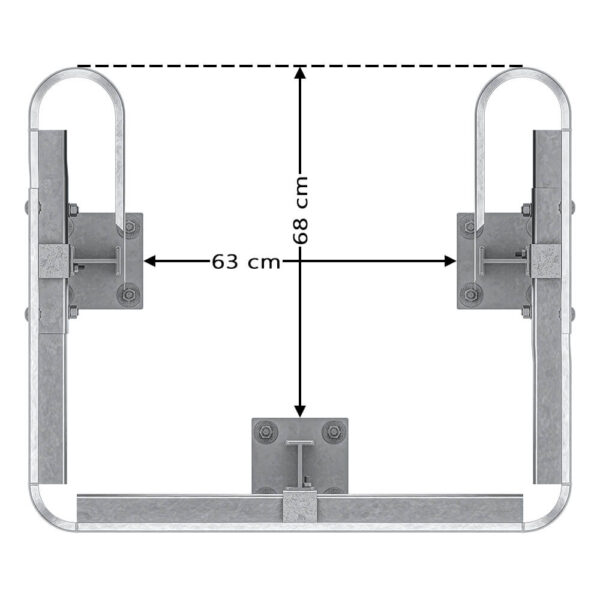 3-seitiger Säulenschutz-Komplett-Bausatz M50-1SP, außen 112x96 cm, innen 63x68 cm, Stahl, Profil B