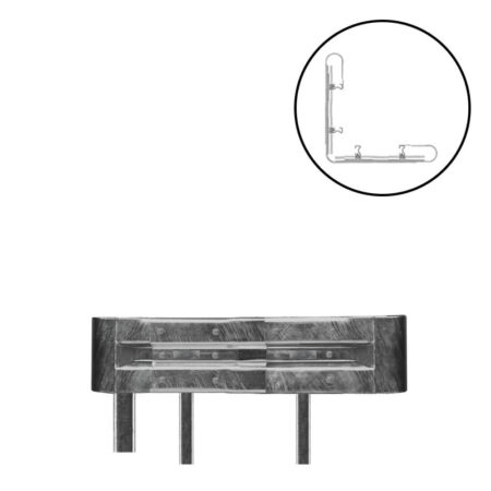 Außenwinkel-Komplett-Bausatz, 127 cm Seitenlänge, zum Rammen, Stahl, Profil B