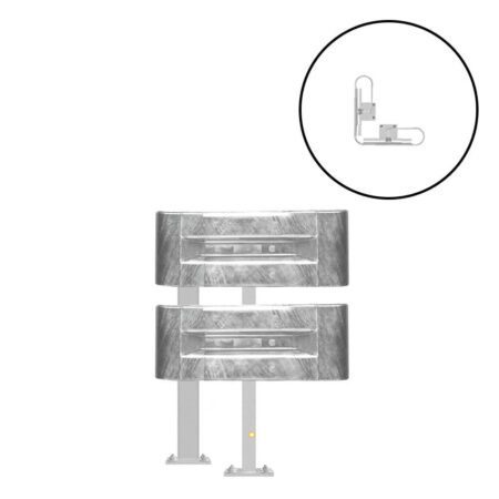 Außenwinkel-Komplett-Bausatz M100-2SP, 77 cm Seitenlänge, Aufschrauben, Stahl, Profil B