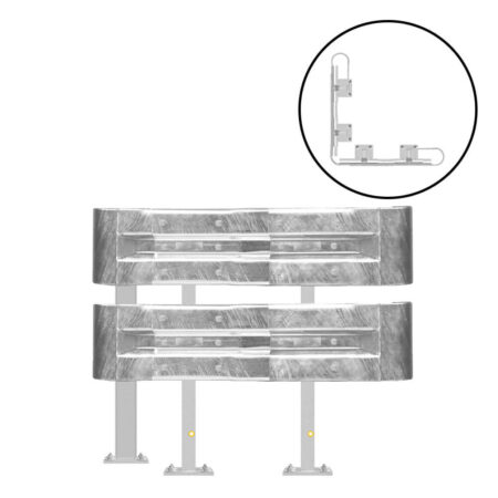 Außenwinkel-Komplett-Bausatz M100-2SP, 127 cm Seitenlänge, Aufschrauben, Stahl, Profil B