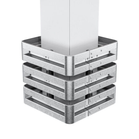 4-seitiger Säulenschutz-Komplett-Bausatz M100-3SP, außen 112 cm, innen 63 cm, Stahl, Profil B