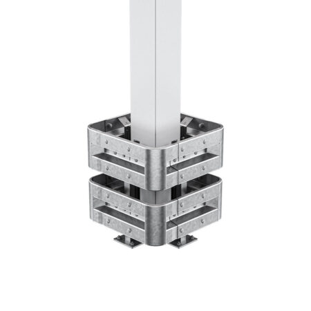 4-seitiger Säulenschutz-Komplett-Bausatz M75-2SP, außen 74 cm, innen 25 cm, Stahl, Profil B