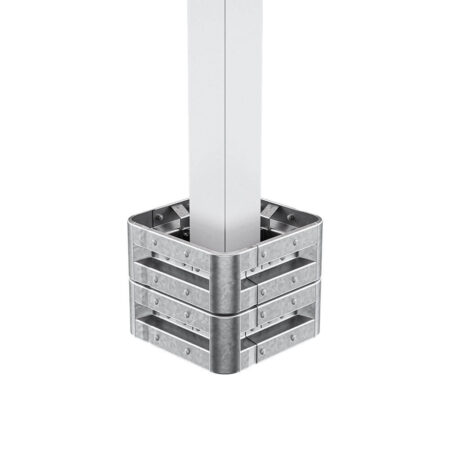 4-seitiger Säulenschutz-Komplett-Bausatz M50-2SP, außen 74 cm, innen 25 cm, Stahl, Profil B